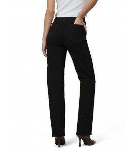 Women's black high waist straight jeans