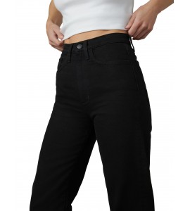 Women's black high waist straight jeans
