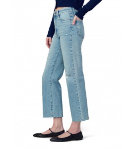 Distressed high waist wide leg jeans
