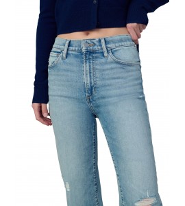 Distressed high waist wide leg jeans