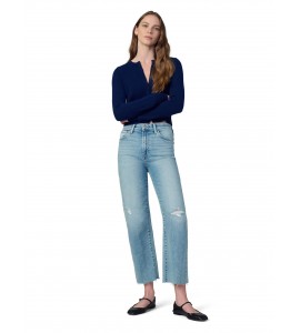 Distressed high waist wide leg jeans