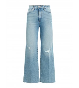 Distressed high waist wide leg jeans