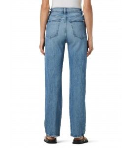 Blue High Rise Straight Jeans