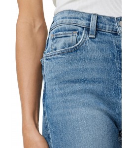 Blue High Rise Straight Jeans
