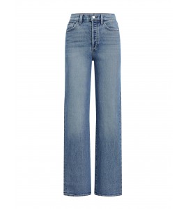 Blue High Rise Straight Jeans