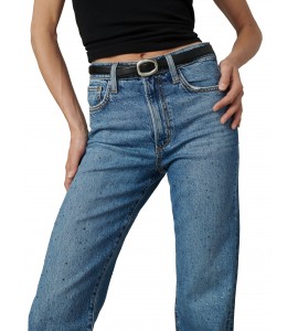 Women's Smoky Grey Rhinestone Straight Jeans