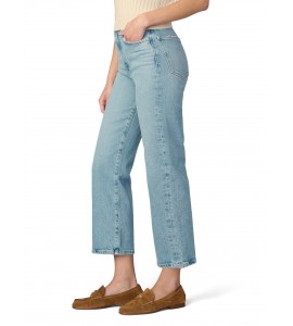 Women's light blue high waist straight jeans