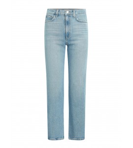 Women's light blue high waist straight jeans
