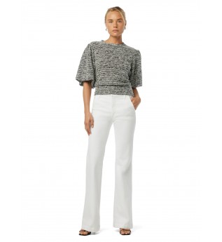 Women's White High Waist Flared Denim Pants