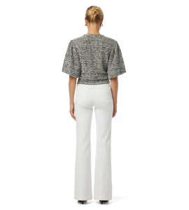 Women's White High Waist Flared Denim Pants