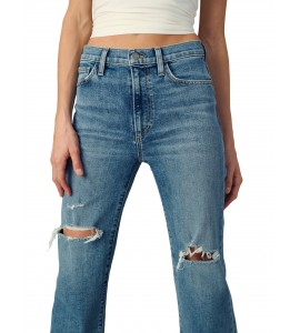 Women's ripped high waist wide leg jeans