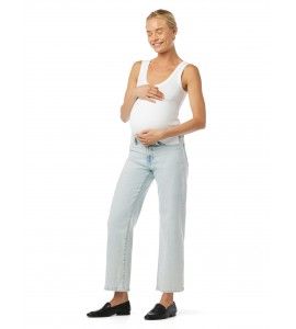 Women's Light Blue Maternity Wide Leg Jeans