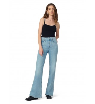 Women's High-Rise Flare Jeans with Slant Pockets