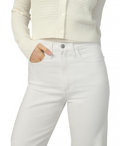 Women's White High Rise Cropped Straight Jeans
