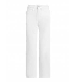 Women's White High Rise Cropped Straight Jeans