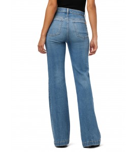 Women's high-waisted floor-length flared jeans
