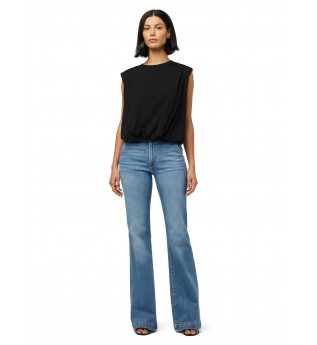 Women's high-waisted floor-length flared jeans