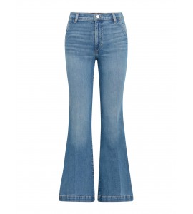 Women's high-waisted floor-length flared jeans