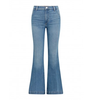 Women's high-waisted floor-length flared jeans