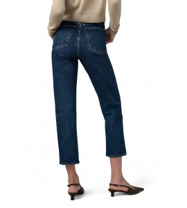 Indigo High Rise Slim Cropped Jeans