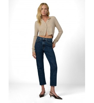 Indigo High Rise Slim Cropped Jeans