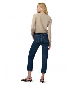 Indigo High Rise Slim Cropped Jeans
