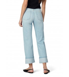 Women's Light Blue High Rise Jeans with Cuffs