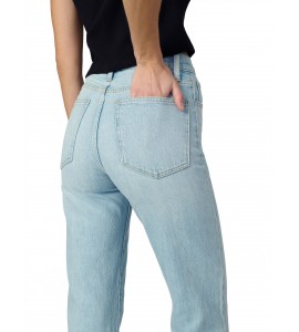 Women's Light Blue High Rise Jeans with Cuffs
