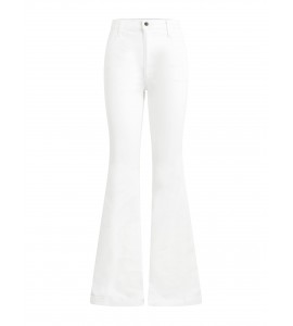 White High-Rise Flared Floor-Mounting Jeans