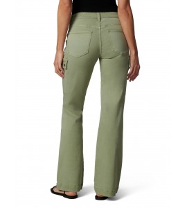 Women's Green Mid-Rise Flared Maternity Jeans