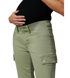 Women's Green Mid-Rise Flared Maternity Jeans