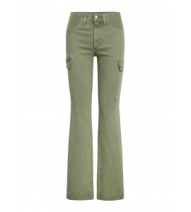 Women's Green Mid-Rise Flared Maternity Jeans